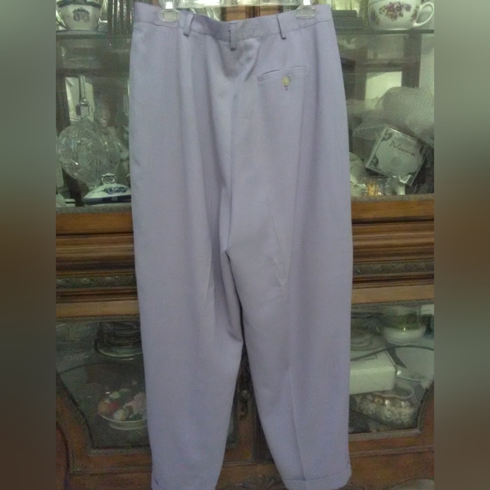 BNWOT VINTAGE 90s LAVENDER PANTS BY RALPH LAUREN SZ. 14 PLEATED CUFFED HEM - Picture 5 of 10